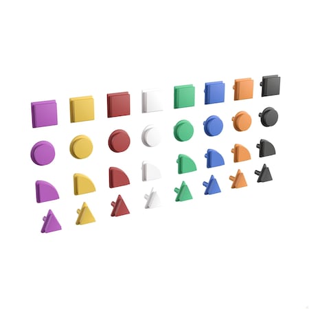 Flash Furniture Bright Beginnings Commercial Grade Multicolor 256 Piece Shape Set for Modular STEAM Wall Systems MK-ME14696-GG